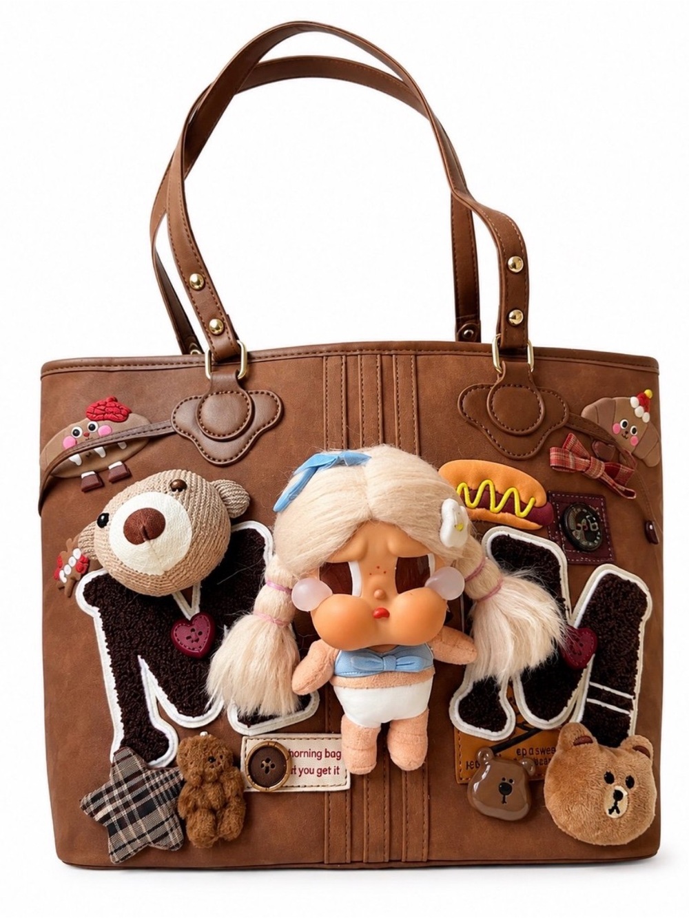 CRYBABY Vacation Mode On Chilling on the Beach Doll Brown Kawaii Tote Bag  MOM